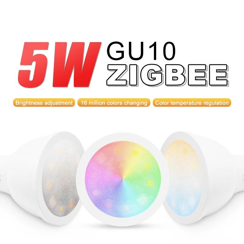 12 шт./компл. ZIGBEE RGBCCT прожектор угол луча 120 градусов 5 Вт GU10 приложение управления