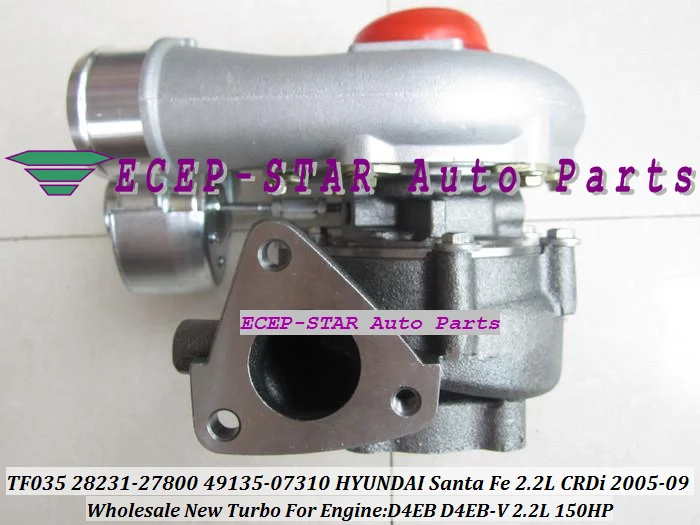 TF035 28231-27800 49135-07302 49135-07300 49135-07100 Turbo Turbocharger For HYUNDAI Santa Fe 2.2L CRDi 2005-09 D4EB D4EB-V 150HP (3)