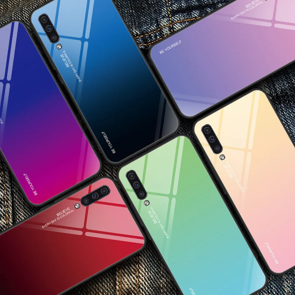 Чехол для телефона JONSNOW с градиентным стеклом Samsung A50 A505F A30 A10 A60 A40 универсальные