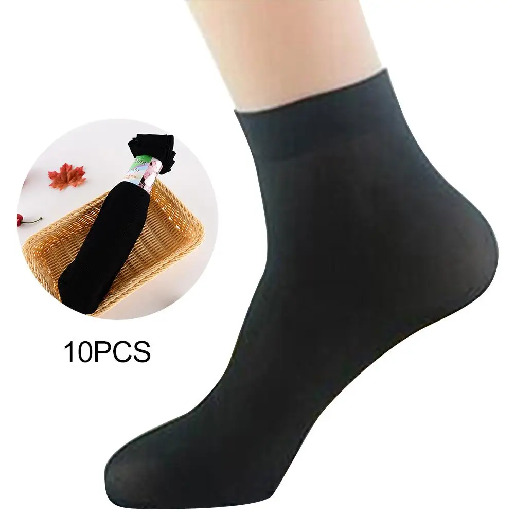 

10 Pairs Men's socks Seamless Breathable Thin Short Stockings Elastic Solid Color Foot Bathing Adult Short Socks