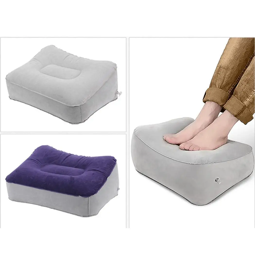 

New Unisex Travel Inflatable Foot Pad Gray, Blue gray Portable Soft Foot Support Solid, Patchwork Pad