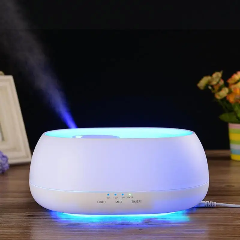 

500ML Ocean Mist Air Humidifier Remote Control Humidifier Wood Grain Aroma Essential Oil Diffuser Air Freshener Night Light Hot