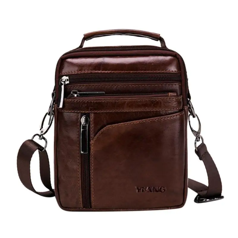 

Men Solid Color Leather Shoulder Bags Male Travel Handbags Small Crossbody Satchel Bag for Man Business Messenger Pack New