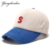Yangdoudou Вельветовая бейсболка с вышитыми буквами, регулируемая Женская шапка, повседневная, Snapback, дорожная шляпа, кепка, кепка, Gorras