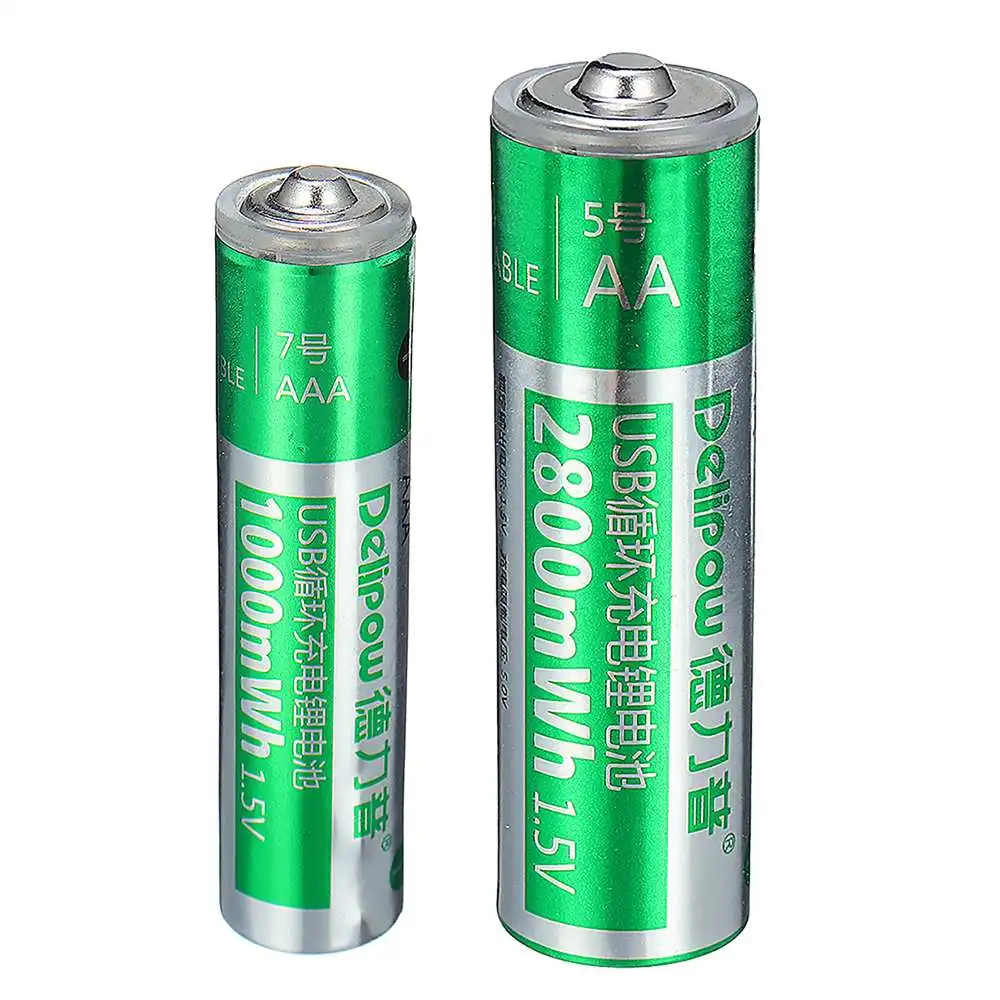 

Delipow 1.5V 2800mAh USB Rechargeable 1 Hour Quick Charging AA/AAA Lipo Battery for RC Drones FPV Quadcopter Spare Parts Accs