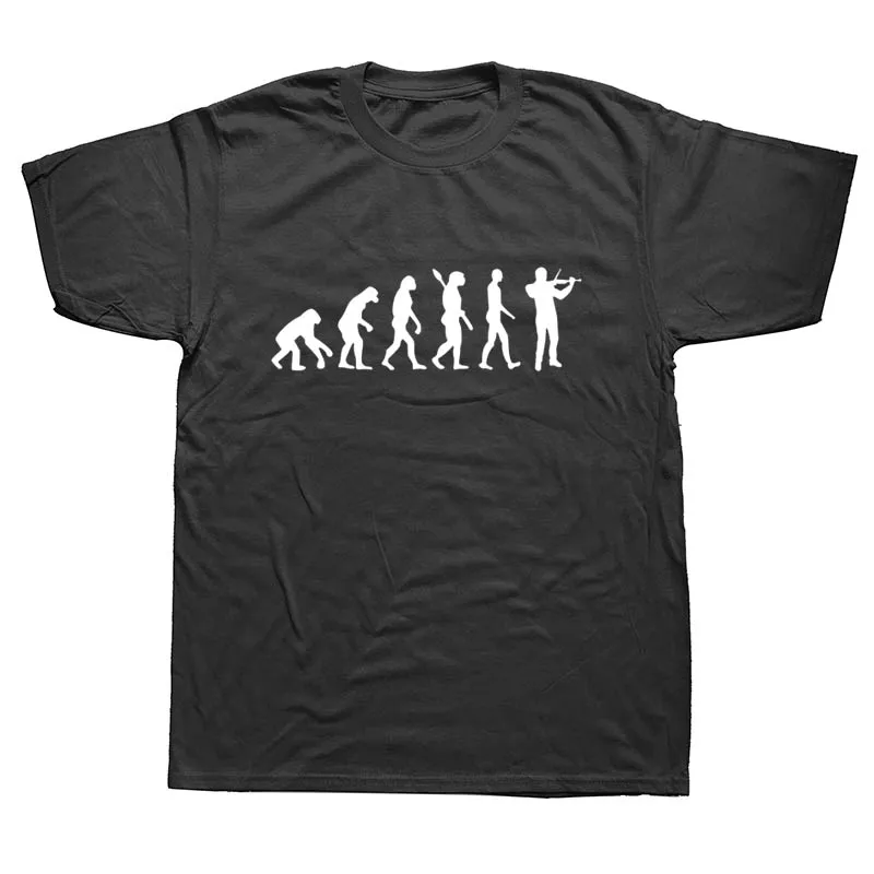 

Fashion Evolution of Violin T Shirt Summer Style Men Short Sleeve Cotton Love Music T-shirt Funny Cool Violin Tshirt
