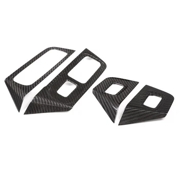 

4Pcs Real Carbon Fiber Car Interior Window Lift Button Frame Trim For Porsche Cayenne Left Hand Drive Accessories