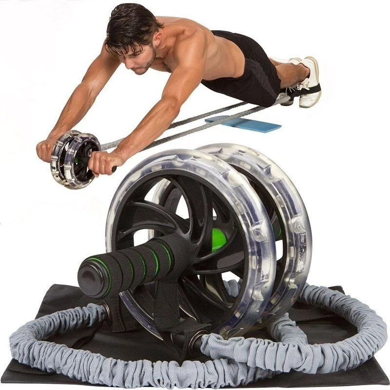 WHEEL ROLL WITH PULL ROPE AB DOMINAL WAIST ABDOMINAL BAND TRAINING ROLLER