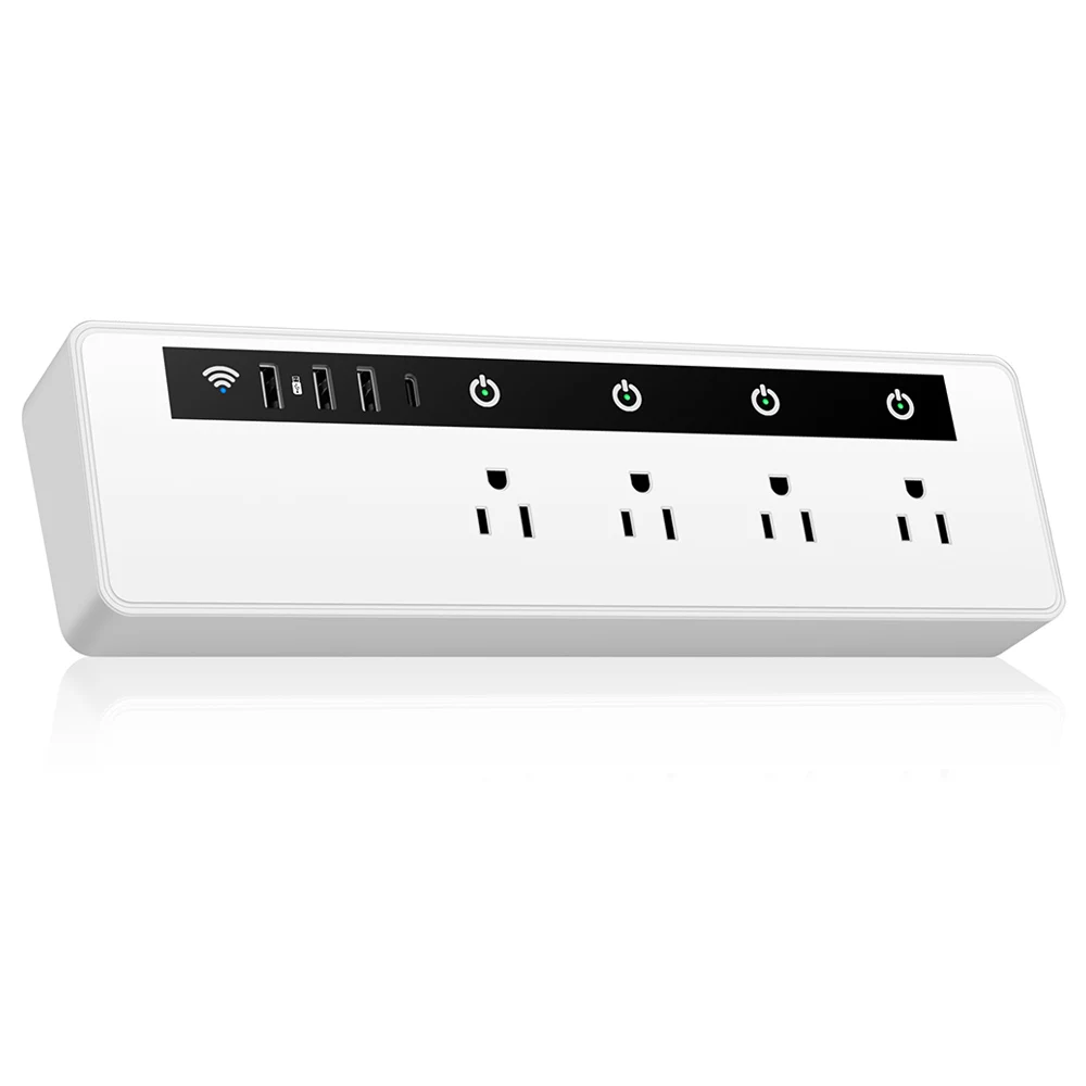 L1 WIFI Storage Smart Power Strip With 3 USB Ports 4 AC Outlets 1 Type-C Port Boosting Wifi Coverage USB Plug Electrical Sockets