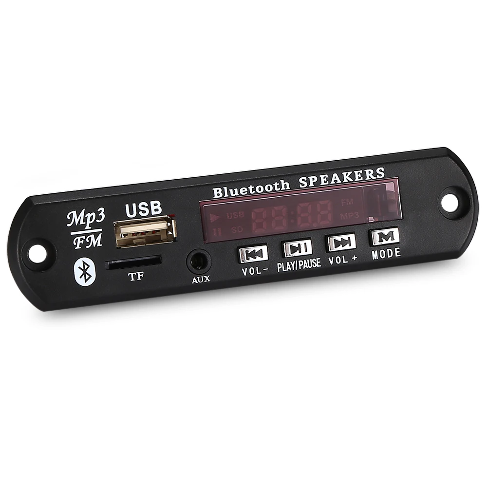 Цифровой светодиодный 12V Bluetooth V3.0 MP3 декодер доска FM радио USB TF AUX пульт дистанционного управления для автомобиля