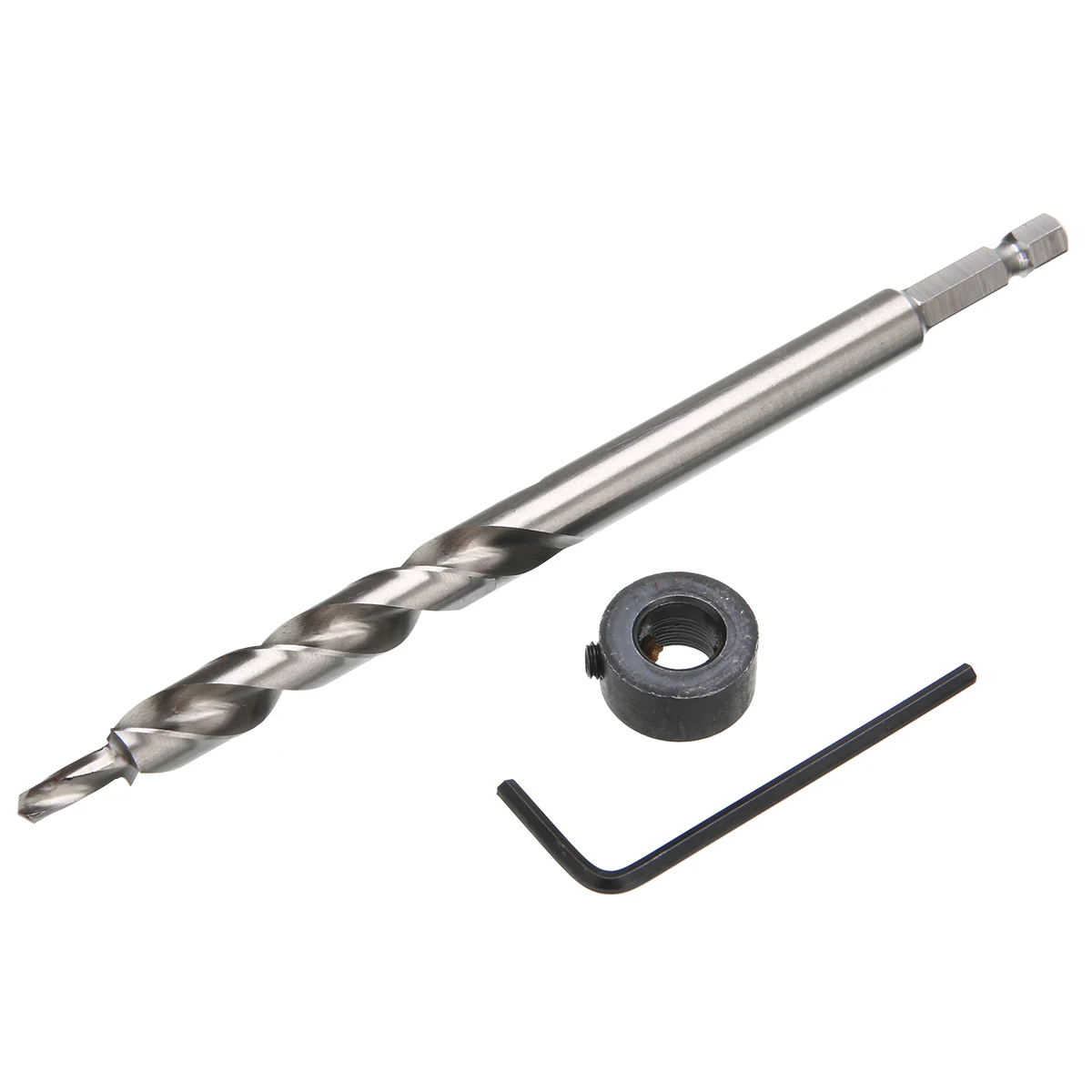 

Mayitr 1 set 1/4" Hex Twist Step Drill Bit for Kreg Pocket Hole Drill Jig Guide 3/8" High Quality