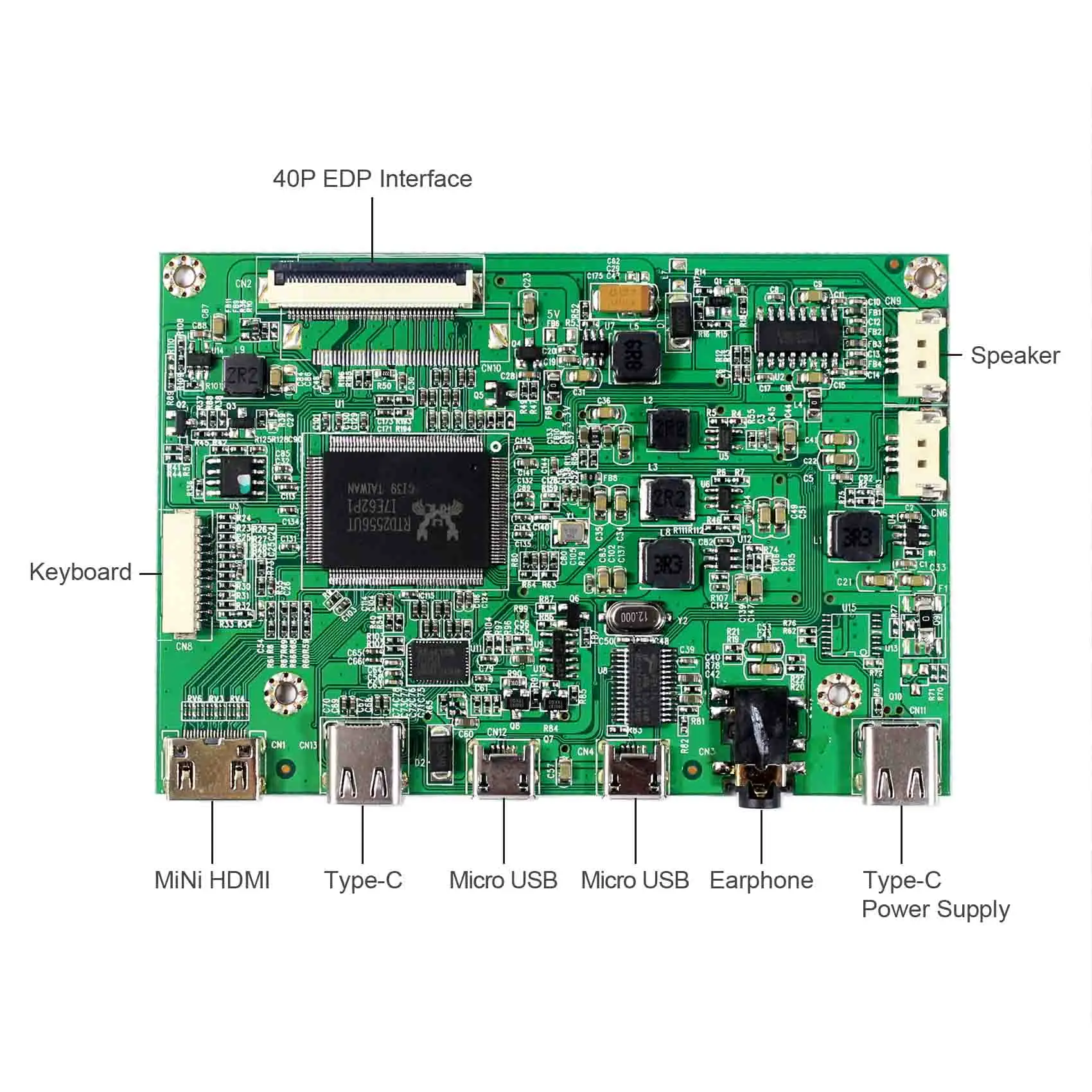  HDMI Type C Control Board Work for 30Pin 1920x1080 EDP LCD N116HSE-EA1/EA2/EJ1/EB1 N133HSE-EA1/EA3/