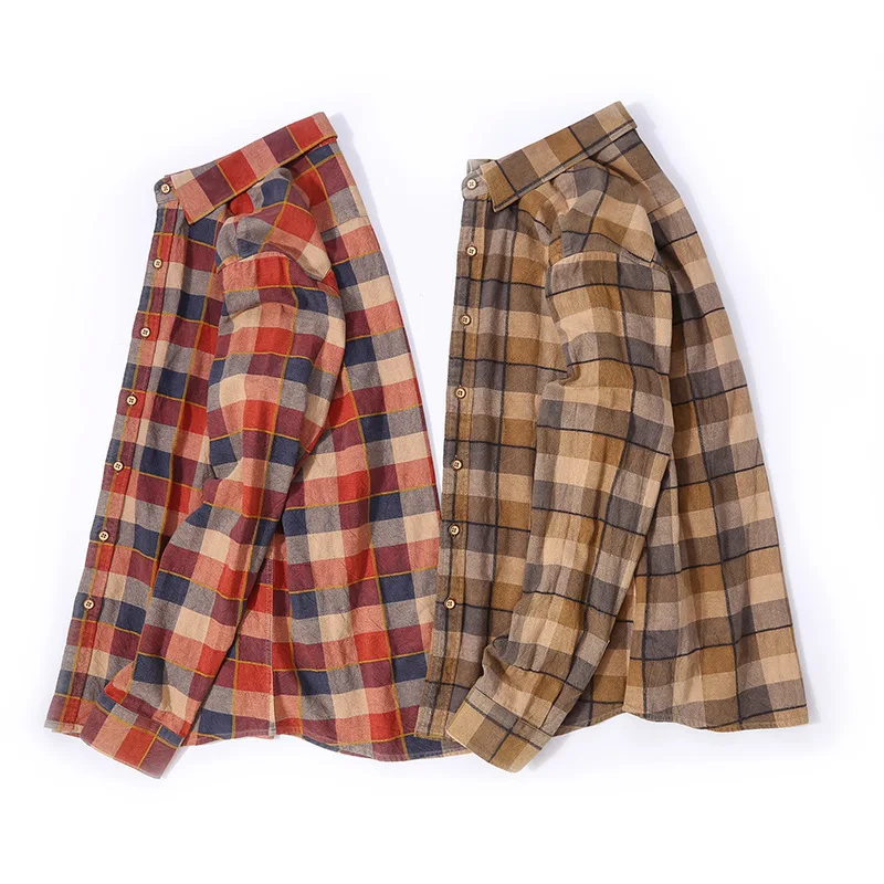 Men Plaid Shirt 100% Cotton Brand 2018 Spring Autumn Casual Long Sleeve Shirt Men Soft Retro Shirt camisa Clothes masculina