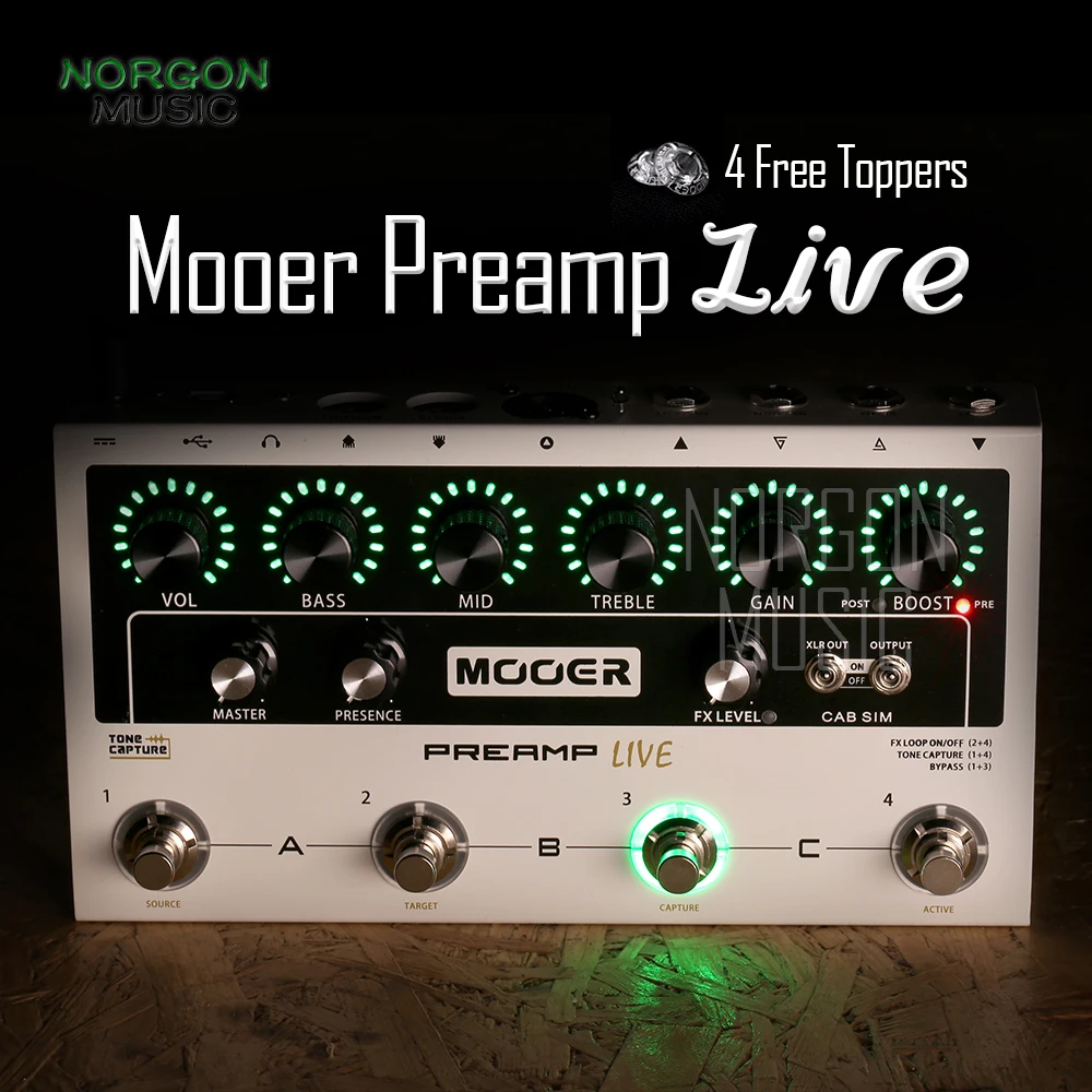 Mooer Preamp Live электрогитара мульти-педаль эффектов Boost приложение доступно Overdrive шум ворота цифровой предусилитель петля