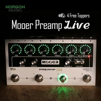 

Mooer Preamp Live Electric Guitar Multi-Effects Pedal Boost App Available Overdrive Noise Gate Digital Preamp Loop