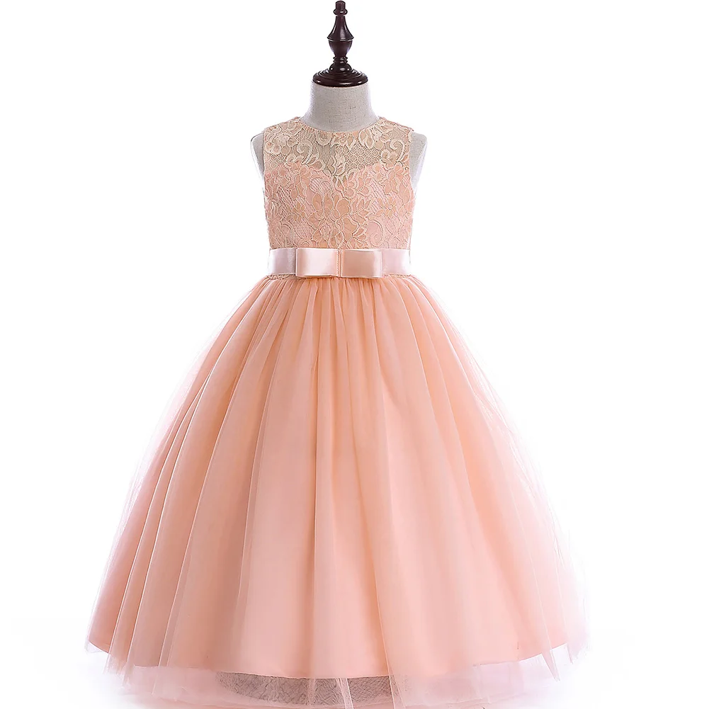 

New Fashion Girls Party Dress Elegant Girl Long Lace Evening Dress For Wedding Kids Formal Dresses For Teen Girls Dress