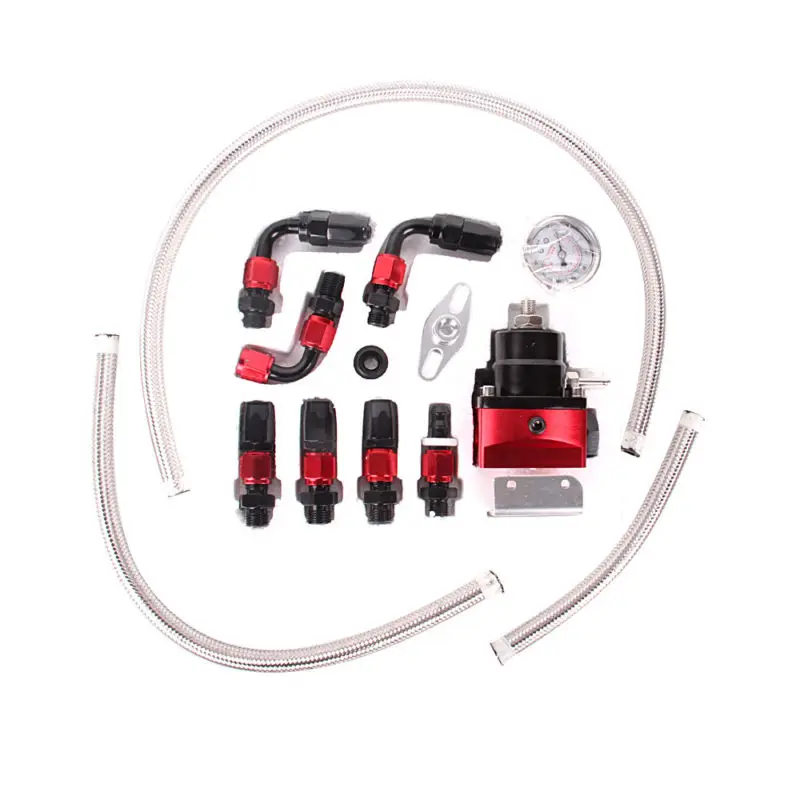 

Universal Fuel Pressure Regulator+Gauge+AN6 Fuel Line Hose & Fittings Kit Aluminum high quality suitable for most cars