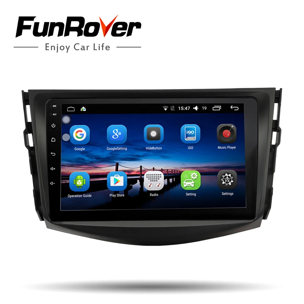 Funrover IPS android 8,0 2 din car dvd gps navegación jugador para Toyota RAV4 Rav 4 2007-2011 radio Multimedia estéreo de 4 núcleos