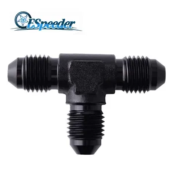 

ESPEEDER Aluminum Alloy AN4 Flare Union Tee T-Piece Fitting Adapter Connector Car Accessories Black