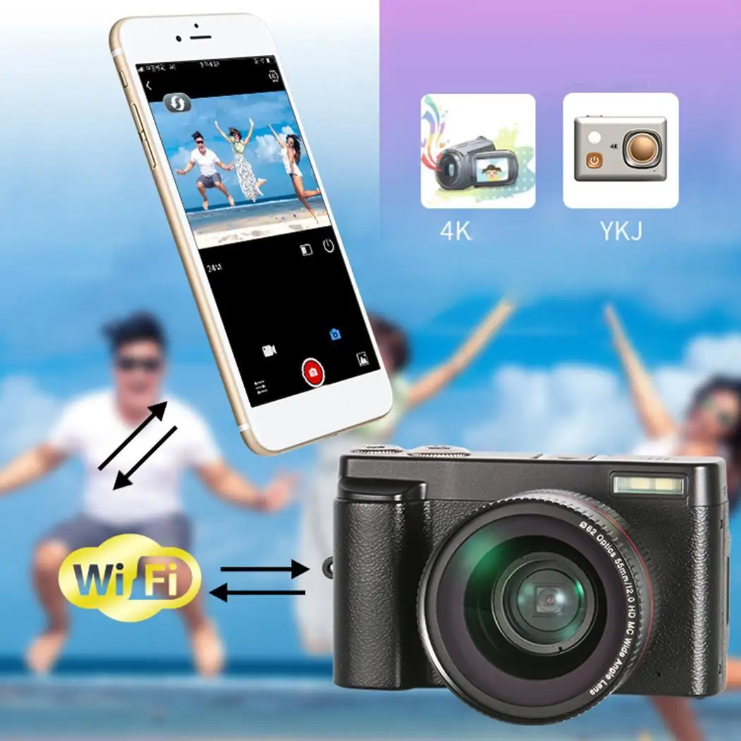 

Black HD WIFI Home Multi-function Digital Set Camera 2.0EV DV Video 90 minutes, photo 150 minutes none none