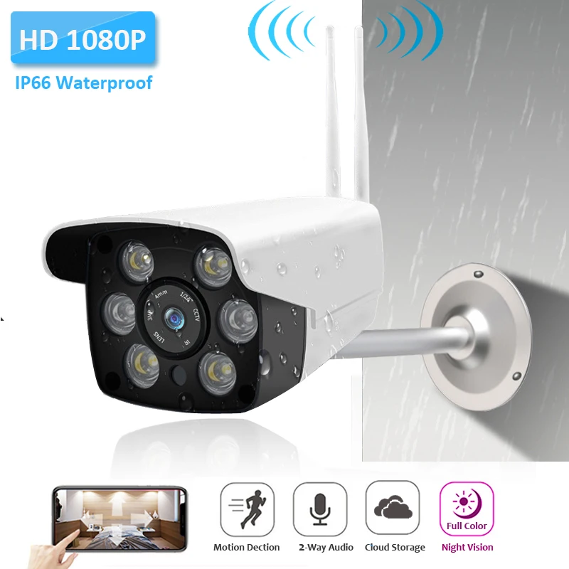

IP Camera 1080P HD IR-Cut 2.4G WIFI IR Camera Waterproof Outdoor Indoor Home Security Motion Detection IP Cam Baby Monitor