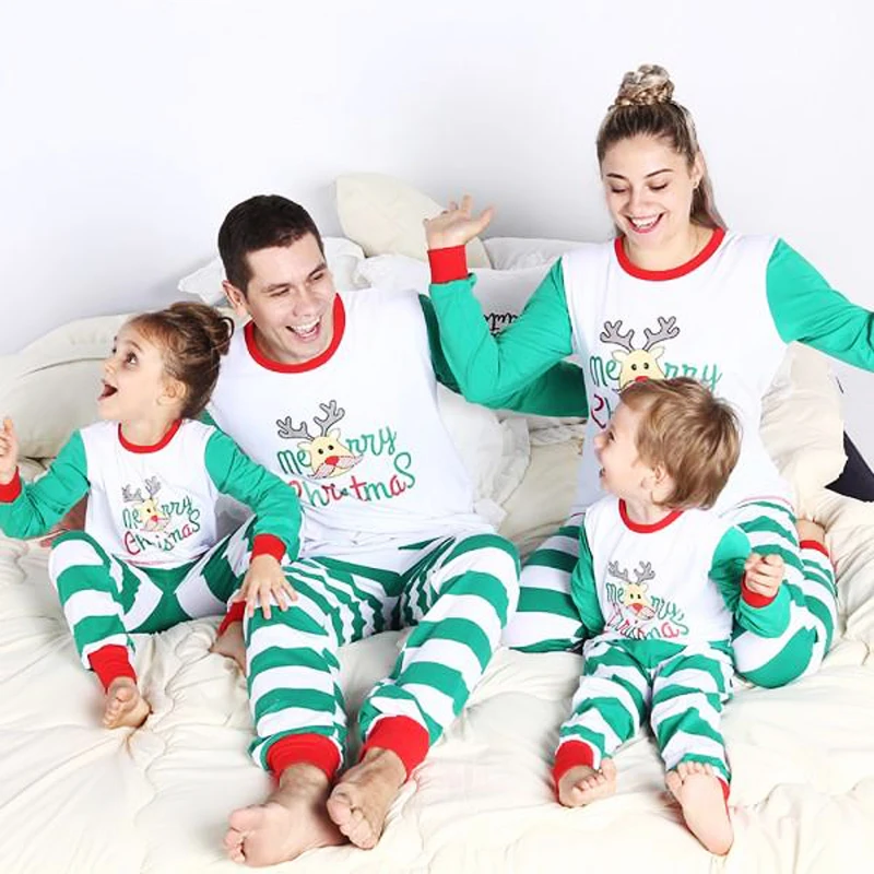 

pudcoco Christmas Family Matching Pajamas Pyjamas set Women Men Kid Sleepwear Nightwear christmas pajama clothes set boy girl