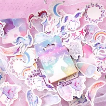 46 шт./кор. Симпатичные Lucky Единорог наклейки Бумага стикеры на клейкой основе для детей Подарки DIY Декоративные Дневник в стиле Скрапбукинг фото Ablums