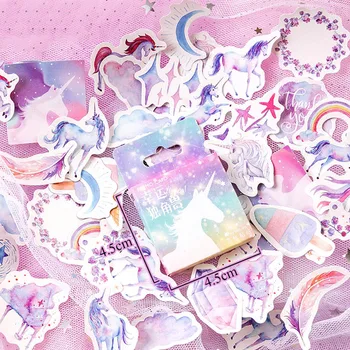 

46Pcs/Box Cute Lucky Unicorn Stickers Paper Adhesive Stickers For Children Gifts DIY Decorative Diary Scrapbooking Photo Ablums