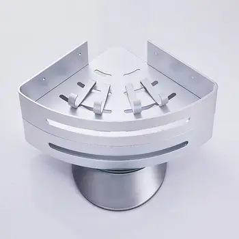 

Triangle Bathroom Shower Rack Nails Free Corner Shelf Adhesive Wall Mount Storage Shelf & Custom-free Glue*1