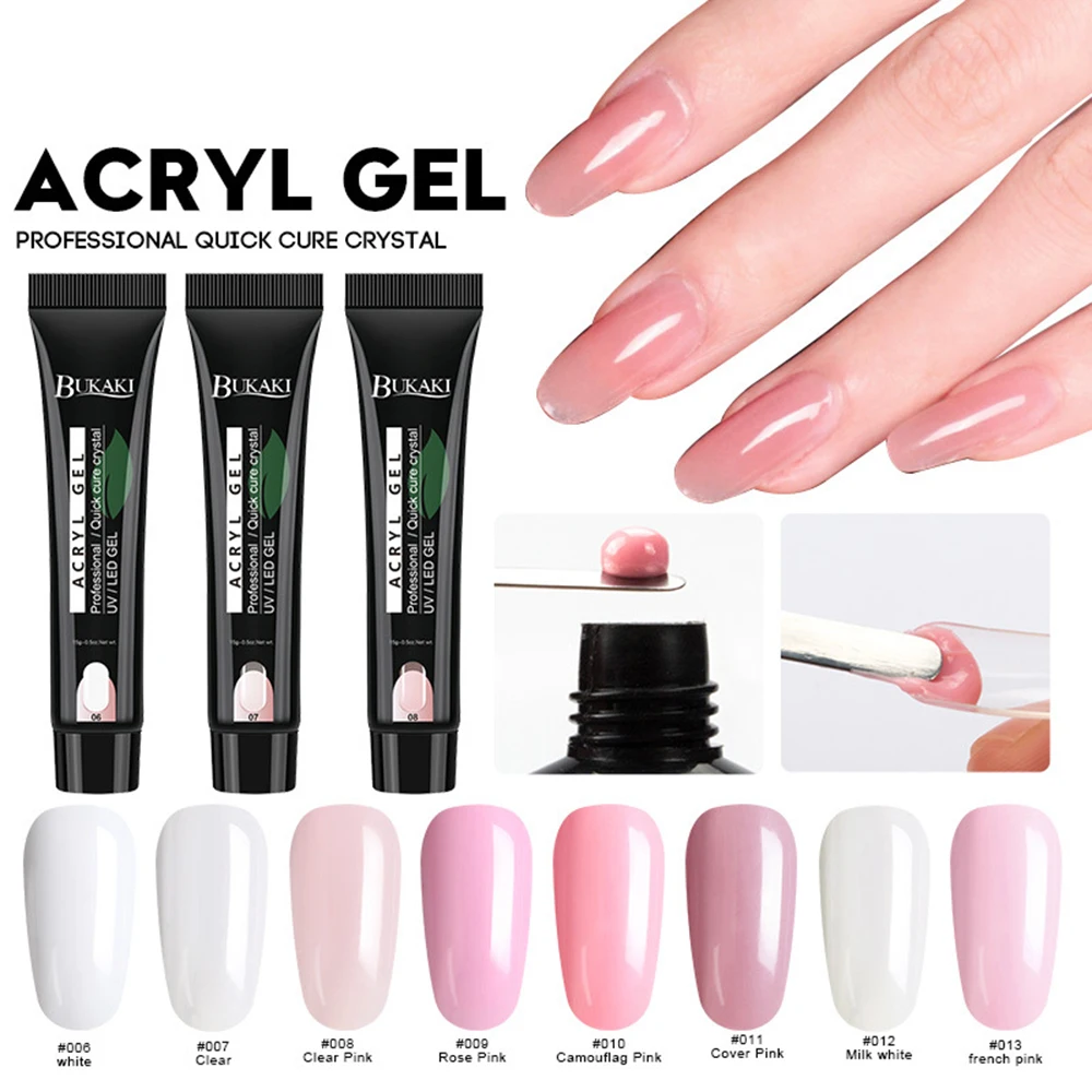 Professional make up Long Lasting Quick Cure Crystal UV/LED Builder Gel Nail Art Tips Finger Extension Gel Painless Poly Gel