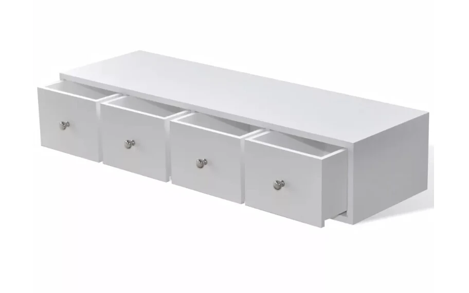 

VidaXL White Wood Cabinet With 4 Drawers Offer Ample Storage Space Useful Living Room Drawer Cabinet 241282