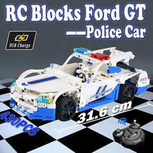 RC Ford GT автомобиль модель в разобранном виде строительные блоки игрушка полицейский пульт дистанционного управления автомобили игрушки для детей мальчиков diy