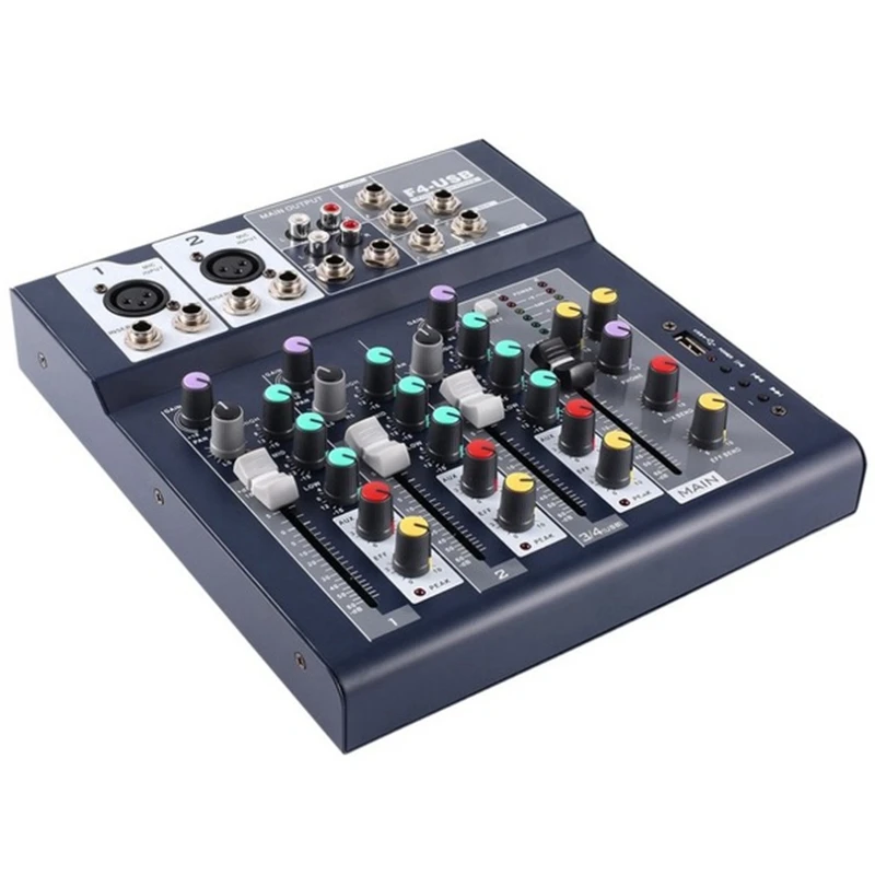 

F-4 4 Channel Professional Live Mixing Studio Audio Sound Console Network Anchor Portable Mixing Device Vocal Effect Processor