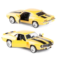 1:36 Масштаб сплав металл литье под давлением классическая модель автомобиля для 1969 Chevrolet Camaro коллекция SS модель вытяните назад игрушки автомобиль