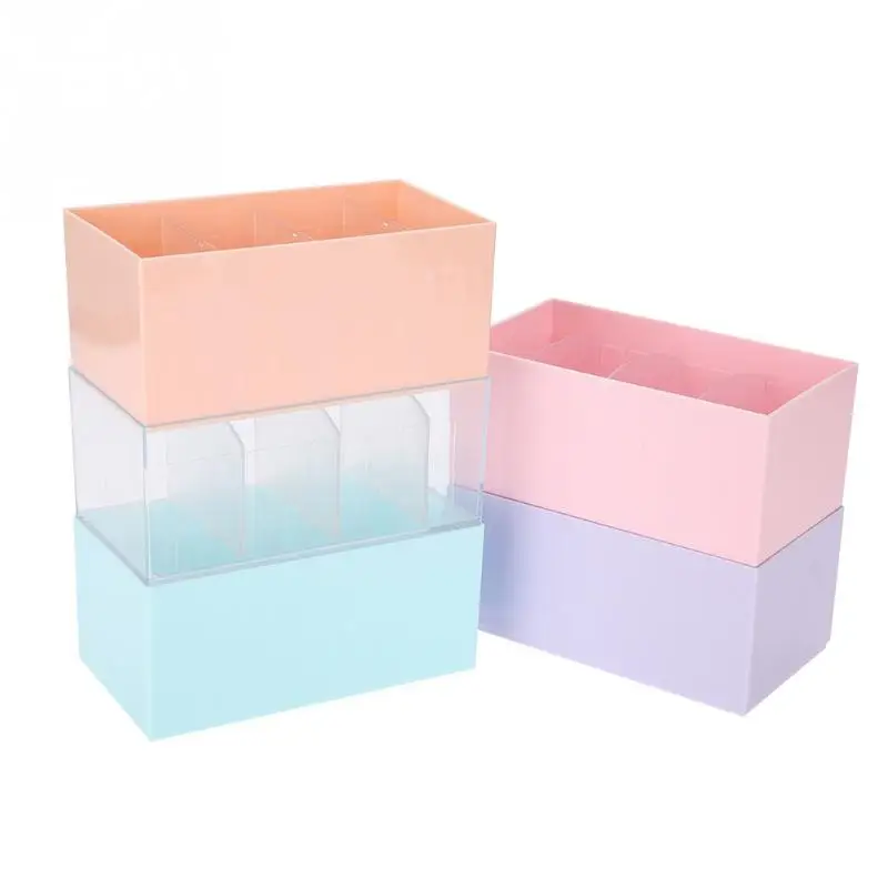 

4 Grids Plastic Storage Box Nail Polish Organizer Makeup Tools Cosmetics Divider Nails Manicure Storage Box Nail Display Holder