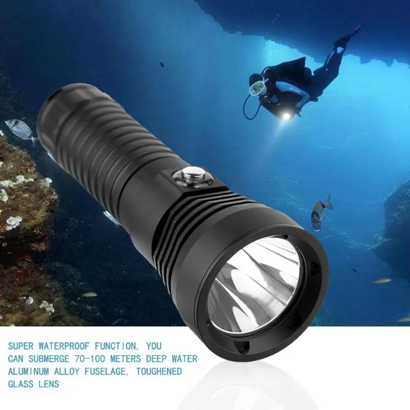

XML L2 LED 1000LM Diving Flashlight 2 Modes 70-100M Underwater Torch Scuba Dive Light Waterproof For Adventure Fishing