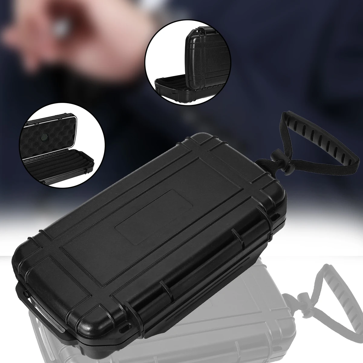 

1PC Portable Travel 5 Cigars Cigar Case Waterproof Dust-proof Shockproof Travel Built-in Humidor Humidor Box