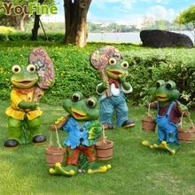 Украшение для дома, сада, Имитация животных, лягушка, садовая скульптура, открытый сад, пейзаж, украшение парка, изделия из смолы