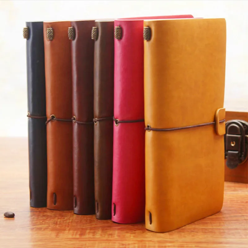 

6 Colors Retro Leather Bound Handmade Sketchbook Bullet Journal Notebook Paper Weekly Planner Accessories Stationery Diary 01642