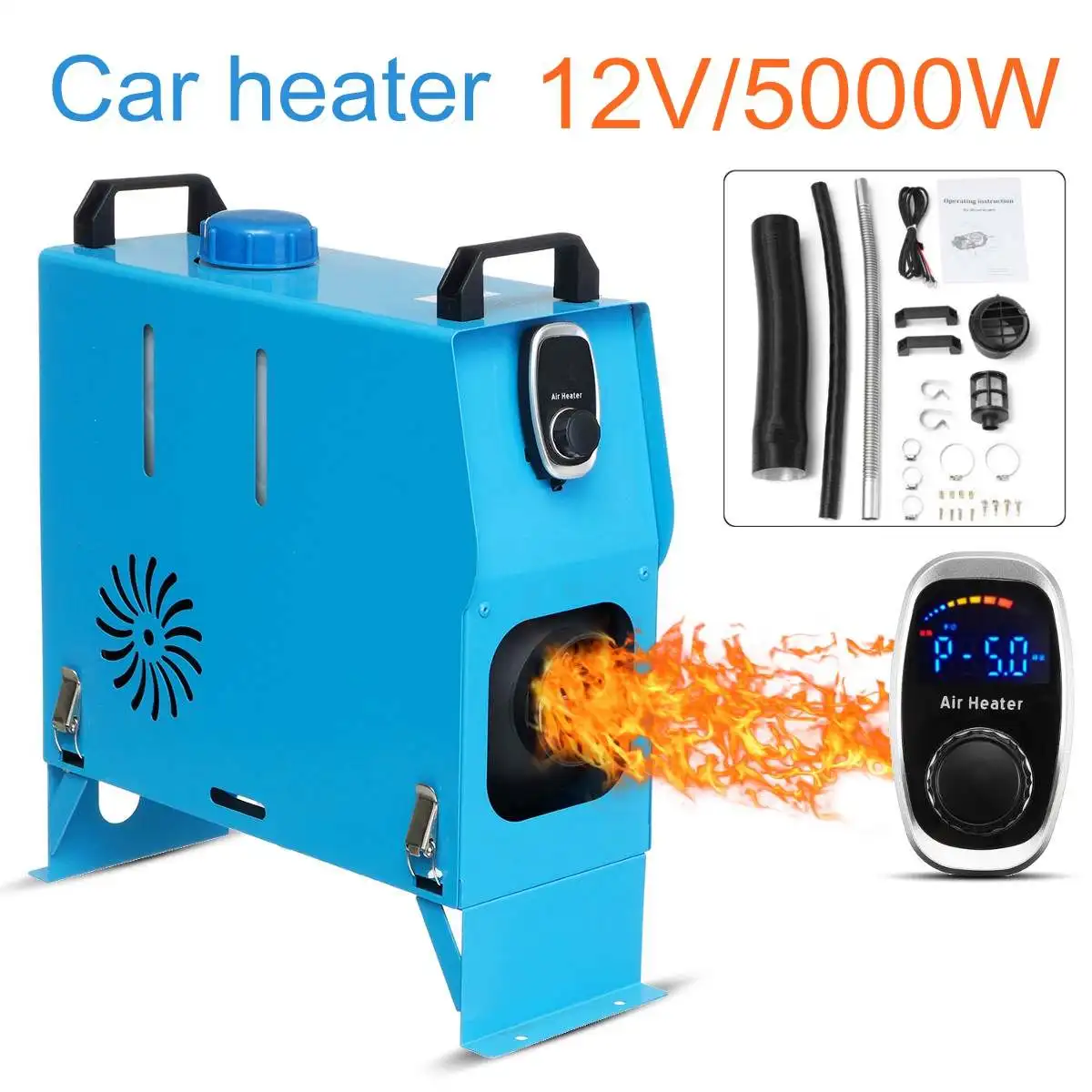 

All In One 5000W Air Parking diesels Heater 5KW 12V Car Heater For Trucks Motor-Homes Boats Bus +Digital Knob Switch