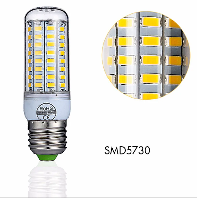 Светодиодная лампа с цоколем Е27 и Е14 светодиодная лампочка SMD5730 кукуруза для