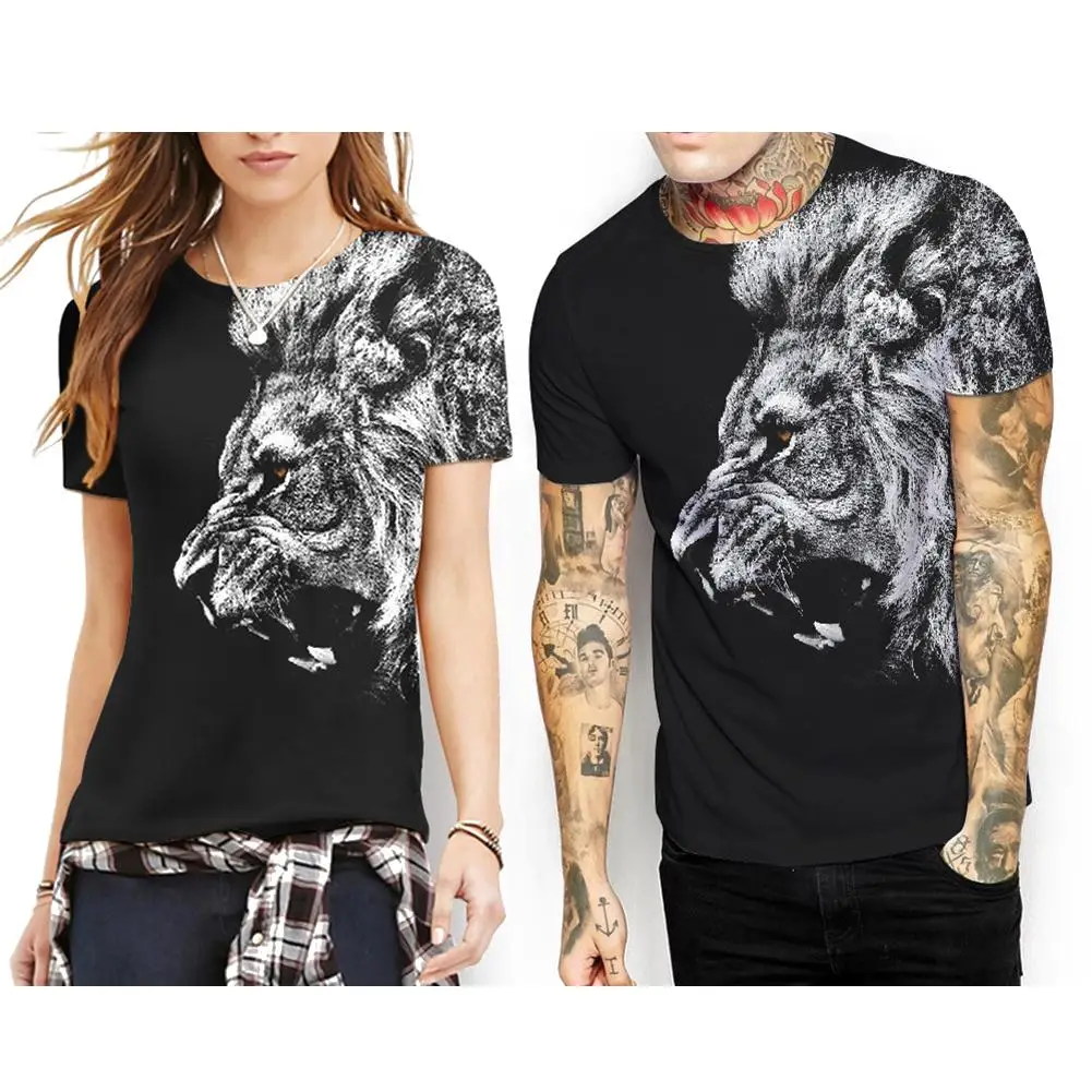 

New Explosion Roaring Lion 3D Digital Print T-Shirt