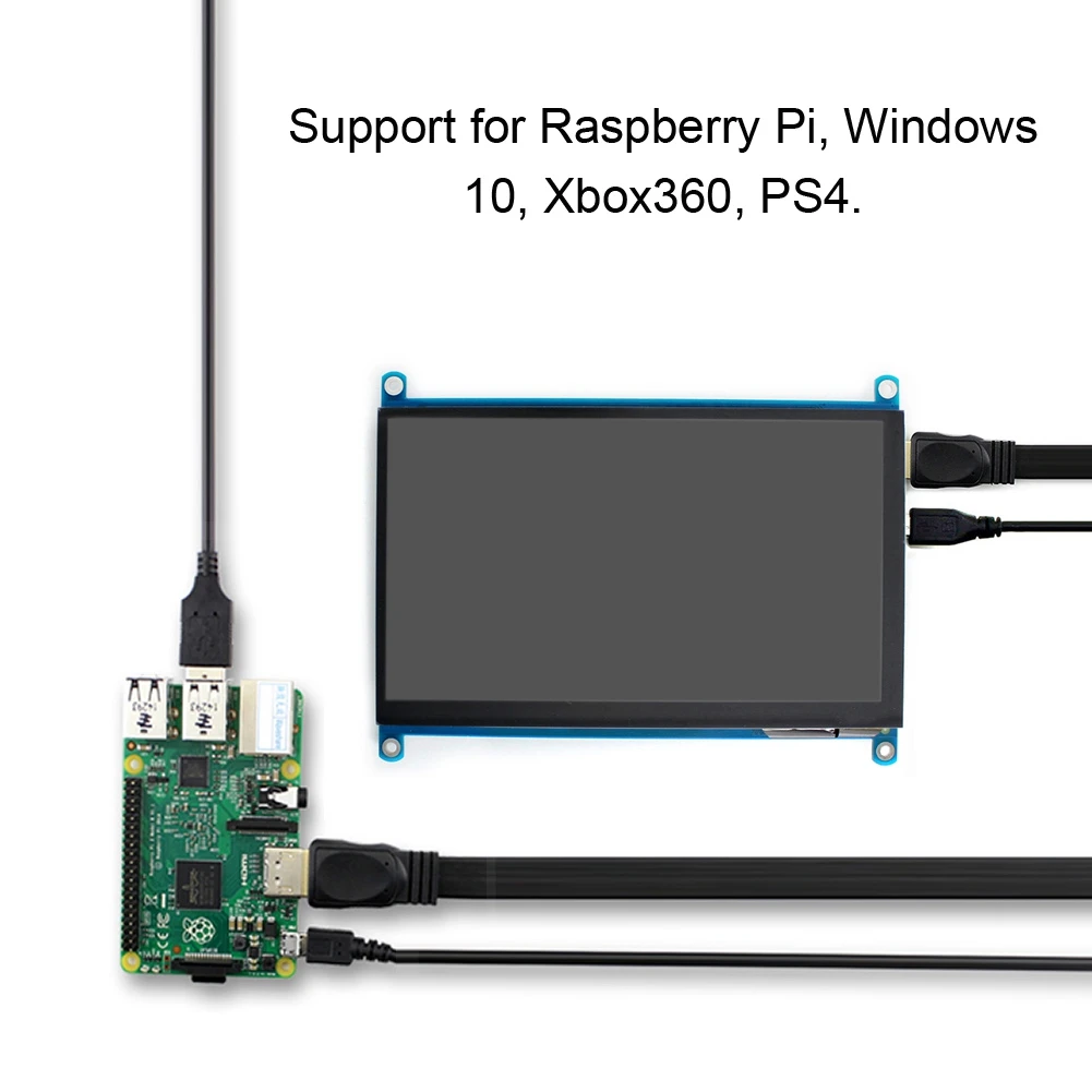

7-inch HDMI LCD (H) 1024*600 IPS Capacitive with Audio Output Touch Screen For Raspberry Pi