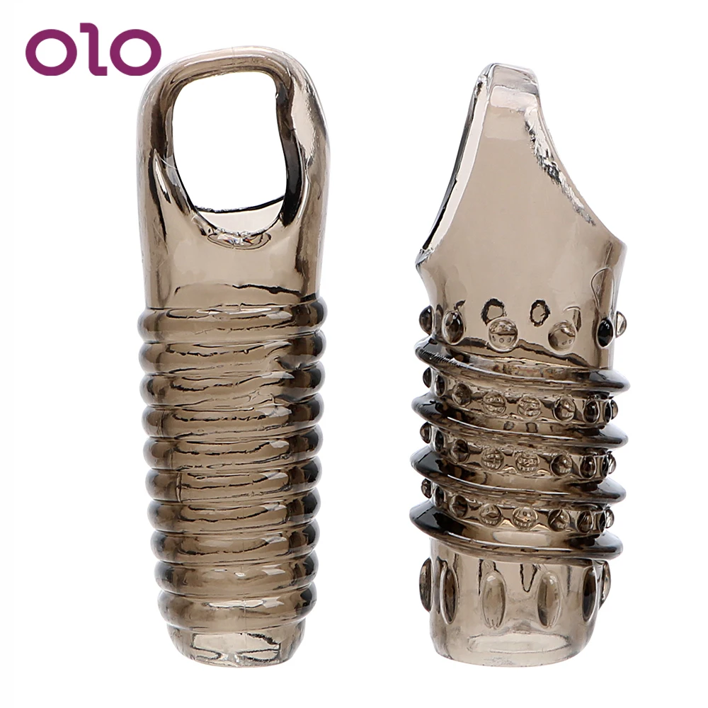 

OLO 2pcs Penis Enlargement Delayed Ejaculation Penis Ring Chastity Silica Gel Cock Ring Reusable Sex Toys For Men