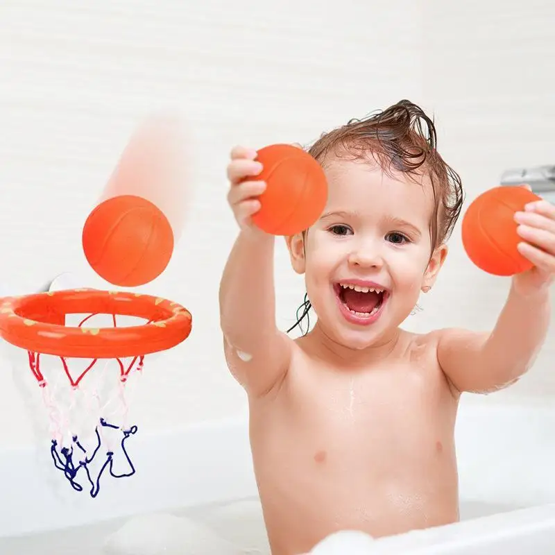 

Basketball Hoop & Balls Playset for Little Boys & Girls Bathtub Shooting Game for Kids & Toddlers