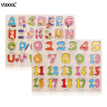 

Kids Hand Grasp Wooden Children Number Letter Cognition Early Learning Educational Montessori Wood