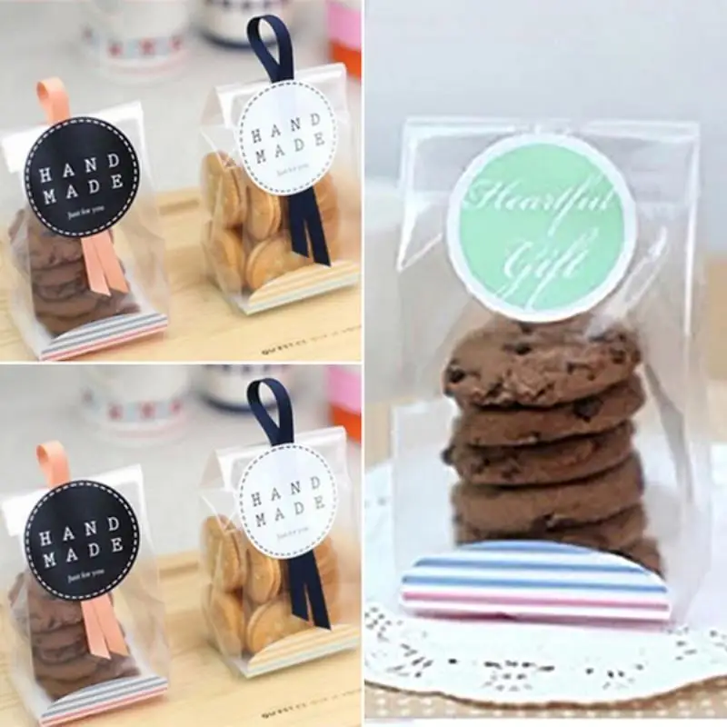

JX-LCLYL 10/20/50/100X Cookies Cellophane With Gusset Wedding Xmas Favor Sweet Party Bags