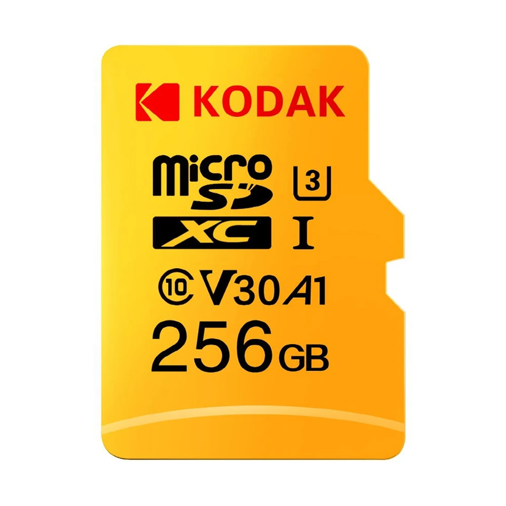 Kodak Micro SD Card 256 GB TF карты U3 A1 V30 карты памяти Microsd 100 МБ/с. чтения Скорость 4 K видео записи