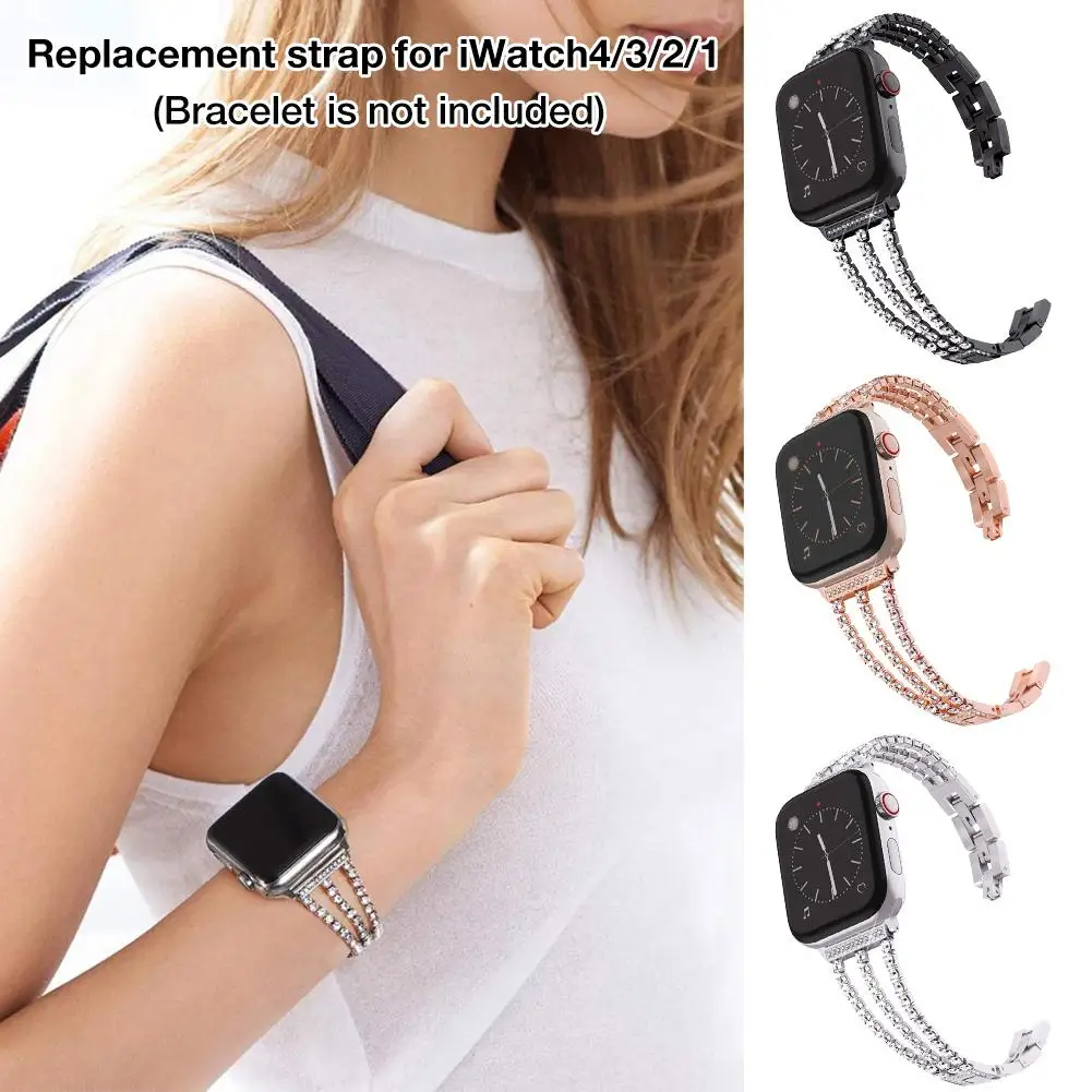 Apple Watch 40 мм ремешок для женщин Series 4 44 модный простой сменный из нержавеющей стали