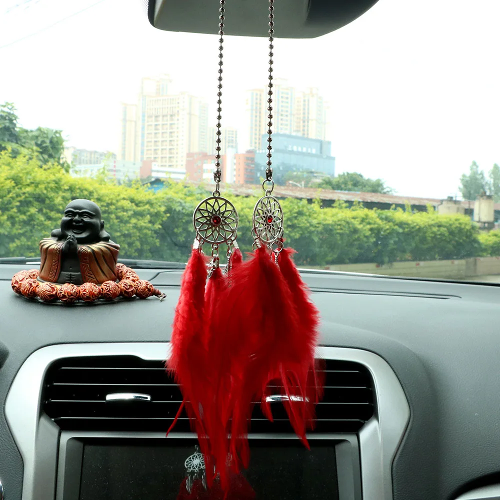 YOSOLO Car Ornament Dream Catch Handmade Dreamcatcher Wind Chimes Feather Decoration Car Mirror Hanging Pendant Car-styling YOSOLO Car Ornament Dream Catch Handmade Dreamcatcher Wind Chimes Feather Decoration Car Mirror Hanging Pendant Car-styling